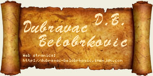 Dubravac Belobrković vizit kartica